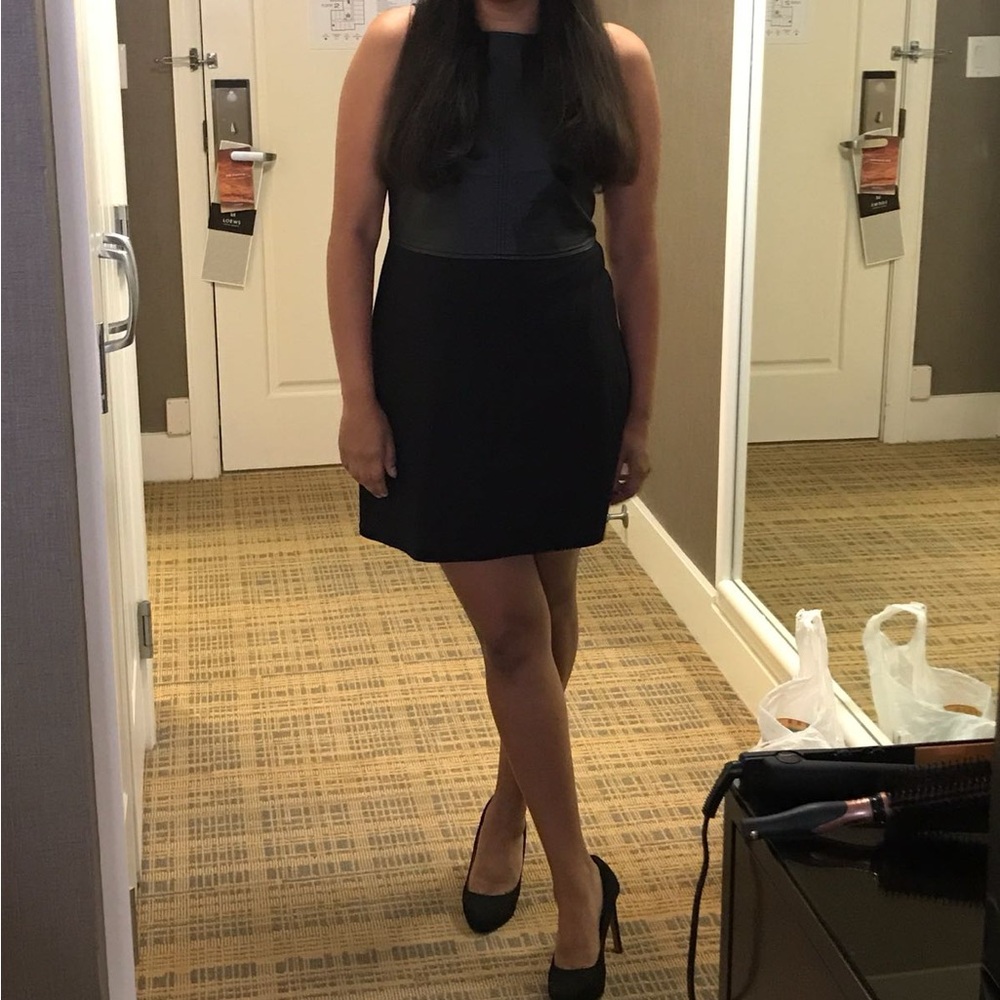 H&M Faux Leather Little Black Dress